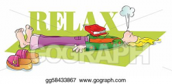Stock Illustration - Funny yogi relaxing and breathing. Clipart ...