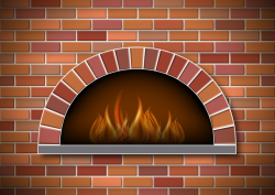 European Brick Fireplace Painted Background Material, Fireplace ...