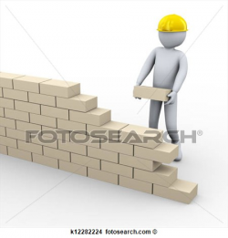 3d man building brick wall | Clipart Panda - Free Clipart Images