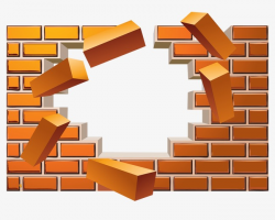 Vector Broken Brick Wall Effect, Vector, Yellow, Brick Wall PNG and ...