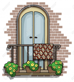 Old Brick Wall With Balcony Royalty Free Cliparts, Vectors, And ...