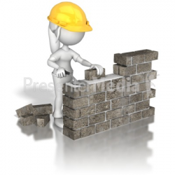 Woman Brick Wall Construction - 3D Figures - Great Clipart for ...