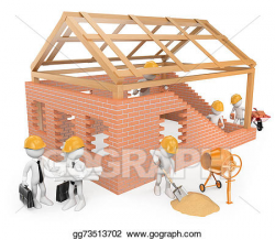 Stock Illustration - 3d white people. construction workers building ...