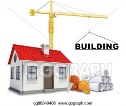 Drawing - Tower crane with house and bricks. Clipart Drawing ...