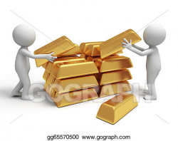 Drawing - Gold brick. Clipart Drawing gg65570500 - GoGraph
