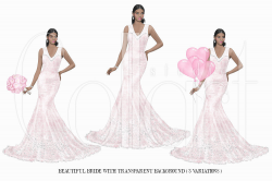 Wedding Clipart, African American Girl, Bridal Clipart, Watercolor ...