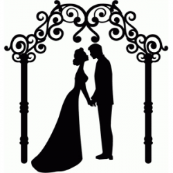 Silhouette Design Store - View Design #76229: wedding couple and arch