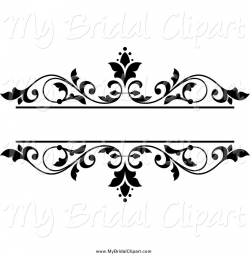 bridal-clipart-of-a-black-and-white-floral-wedding-frame-by ...