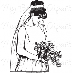 Bride clipart black and white - Pencil and in color bride clipart ...