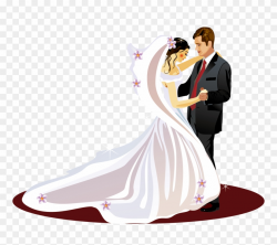 Wedding Invitation Bridegroom Clip Art - Bride And Groom ...