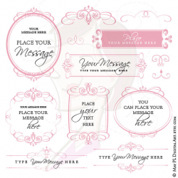 Pink Bridal Invites Frames Clip Art - DIY Wedding and Business with ...
