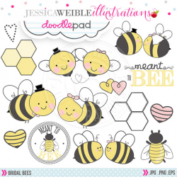 Bridal Bees Cute Digital Clipart for Commercial or Personal