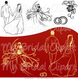 Bridal Clipart of a Digital Collage of Black and White and Red and ...