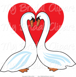Bridal Clipart of a Pair of White Swans Face to Face, Gazing at ...