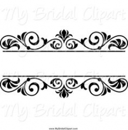 Bridal Clipart of a Black and White Floral Wedding Frame by ...