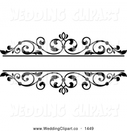 Vector Marriage Clipart of a Black and White Floral Wedding ...