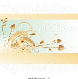 Bridal Clipart of an Elegant Wedding Card Invitation with Rings and ...
