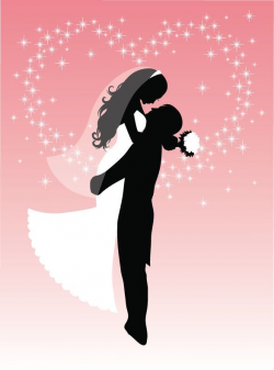 A vector illustration of a bride and groom dressed for their wedding ...