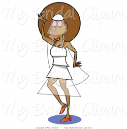 Bridal Clipart of a Pretty African American Bride in a Modern ...