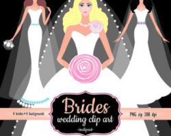Wedding Dress Clipart. Bridal Gown Clipart. Prom dress clip
