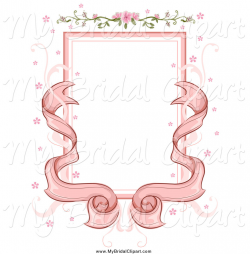 Bridal Clipart of a Pink Ribbon and Floral Wedding Frame with ...