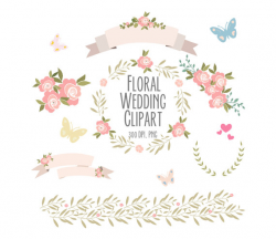 Floral roses clipart set 3 wedding clipart Digital Wreath