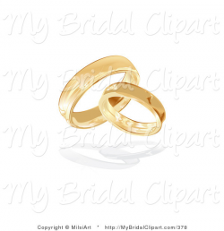 Bridal Clipart of Two Entwined Gold Wedding Band Rings by MilsiArt ...
