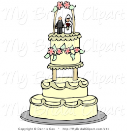 Bridal Clipart of a Bride and Groom Wedding Cake Toppers Sitting on ...