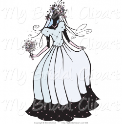 Bridal Clipart of a Silhouette of a Beautiful Bride Woman in Her ...
