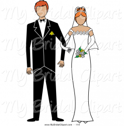 Bridal Clipart of a Irish Bride and Groom Standing Arm in Arm on ...