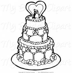 Bridal Clipart of a Coloring Page of a Black and White Tiered ...