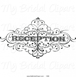 Bridal Clipart of Vintage Black and White Wedding Reception Text by ...