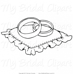 Bridal Clipart of a Coloring Page of Two Wedding Bands Resting on a ...