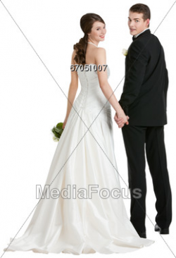 Stock Photo Bride Groom Walking off Looking Clipart - Image 67051007 ...