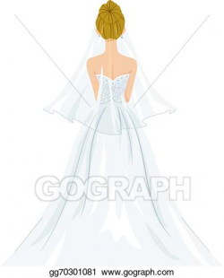 Vector Art - Bride back view. Clipart Drawing gg70301081 - GoGraph