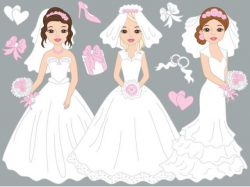 Brides Wedding Clipart - Digital Vector Bride, Wedding, Love ...