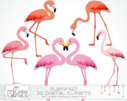 Watercolor Flamingo Clipart