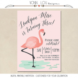 Flamingo Invitation - Flamingo Party - Pool Party - Baby Shower ...