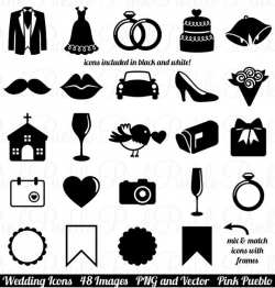 Wedding Icons Clipart and Vectors | Wedding icon, Creative and Weddings