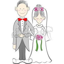 Royalty-Free bride and groom getting married 146090 vector clip art ...