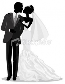 Bride and Groom Clip Art | Bride and Groom Silhouettes with Flourish ...