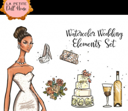 Bride clipart, Wedding clipart, Watercolor clipart, Bridal clipart ...