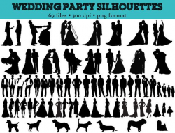 69 Wedding Party Silhouettes // Wedding, Bride, Bridesmaid ...