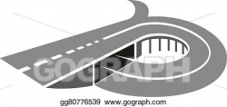 Vector Art - Highway road with bridge abstract icon. Clipart Drawing ...