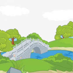 Hand-painted Scenes, Bridge, River, Natural PNG Image and Clipart ...