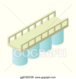 Vector Clipart - Concrete bridge icon, cartoon style. Vector ...