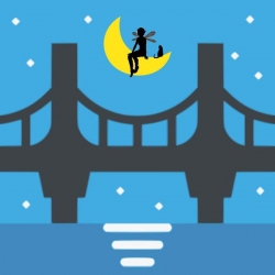 Moon over the bridge Clipart - Design Droide