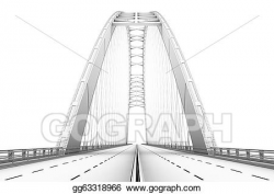 Drawing - 3d wireframe render of a bridge. Clipart Drawing ...
