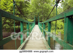 Stock Illustration - Green monkey bridge in the forest. Clipart ...