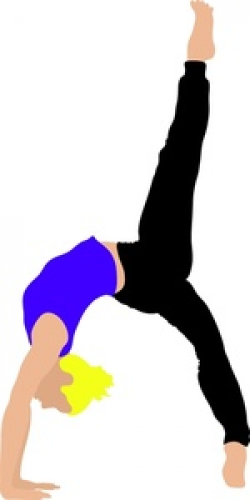 Gymnast Clipart Image - Athletic young female gymnast doing a bridge ...